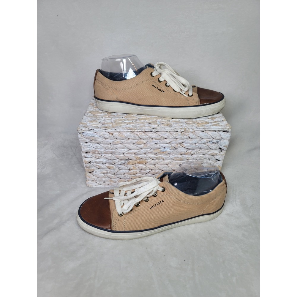Tommy Hilfiger Preppy RetroTennis Shoes Sneakers‎ Canvas Leather Cap Toe Size 10